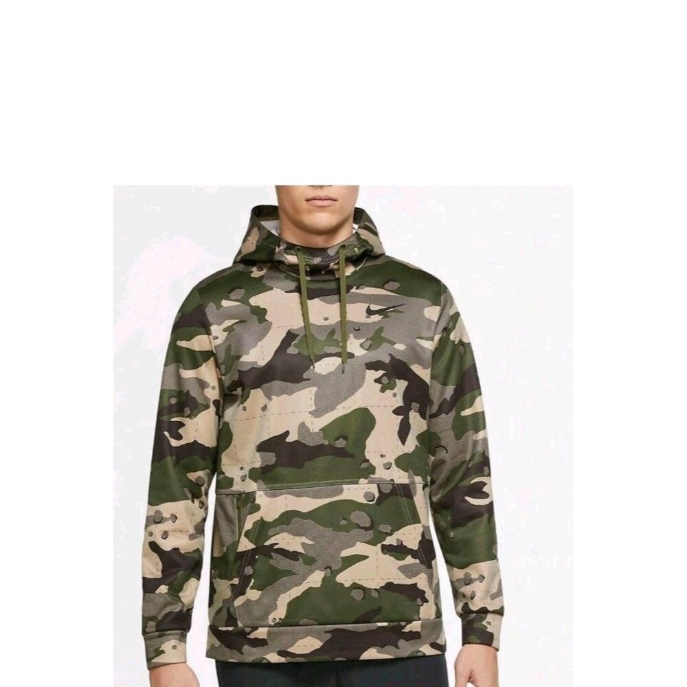Nike Therma-FIT Men Khaki /Multi Camo Training Hoodie (DD1757-247) Size Small